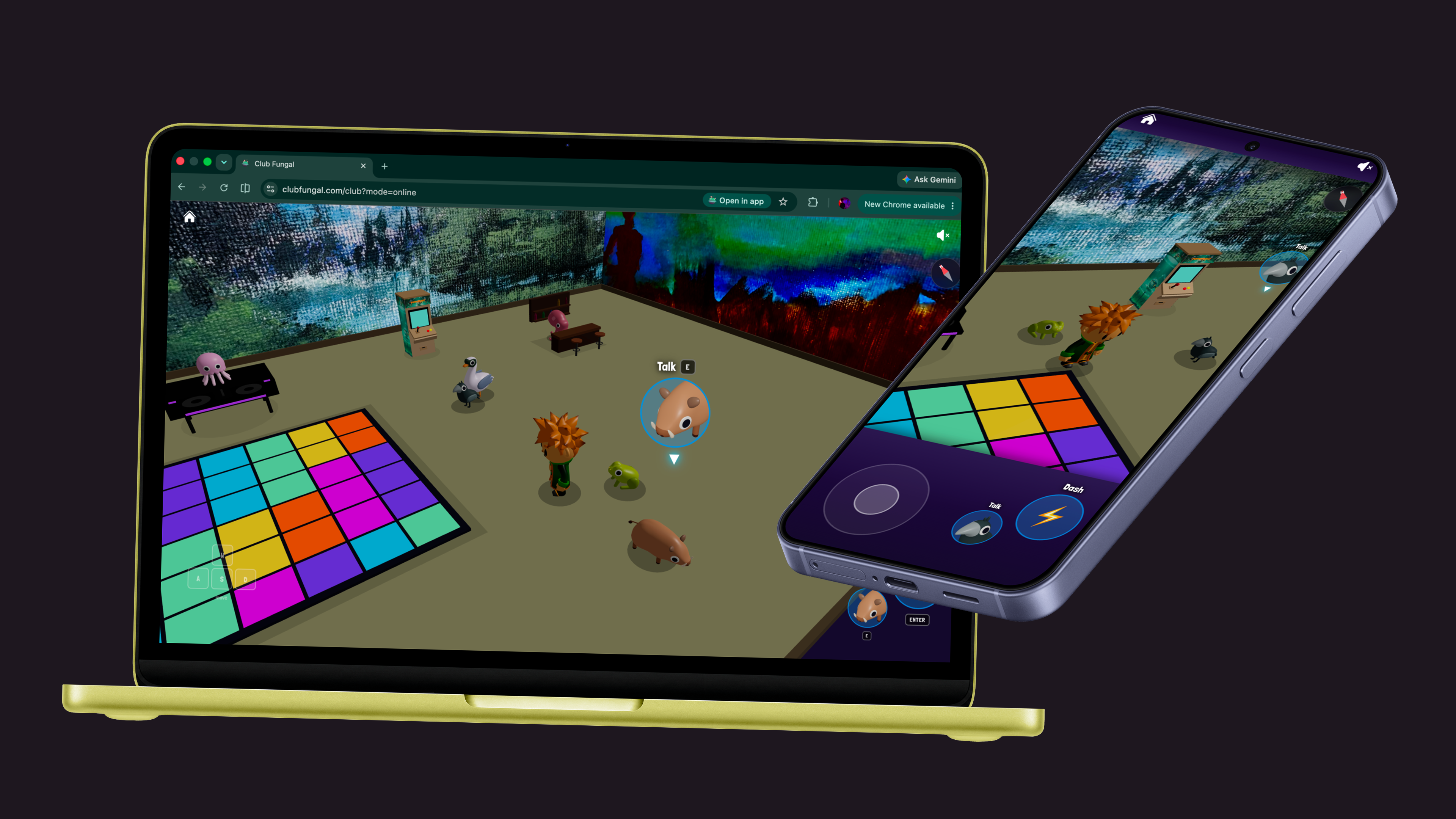 Club Fungal running across desktop and mobile